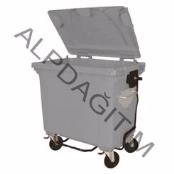 Sıfır Atık Konteyner 770 Litre Gri Metal Atık Çöp Konteyneri